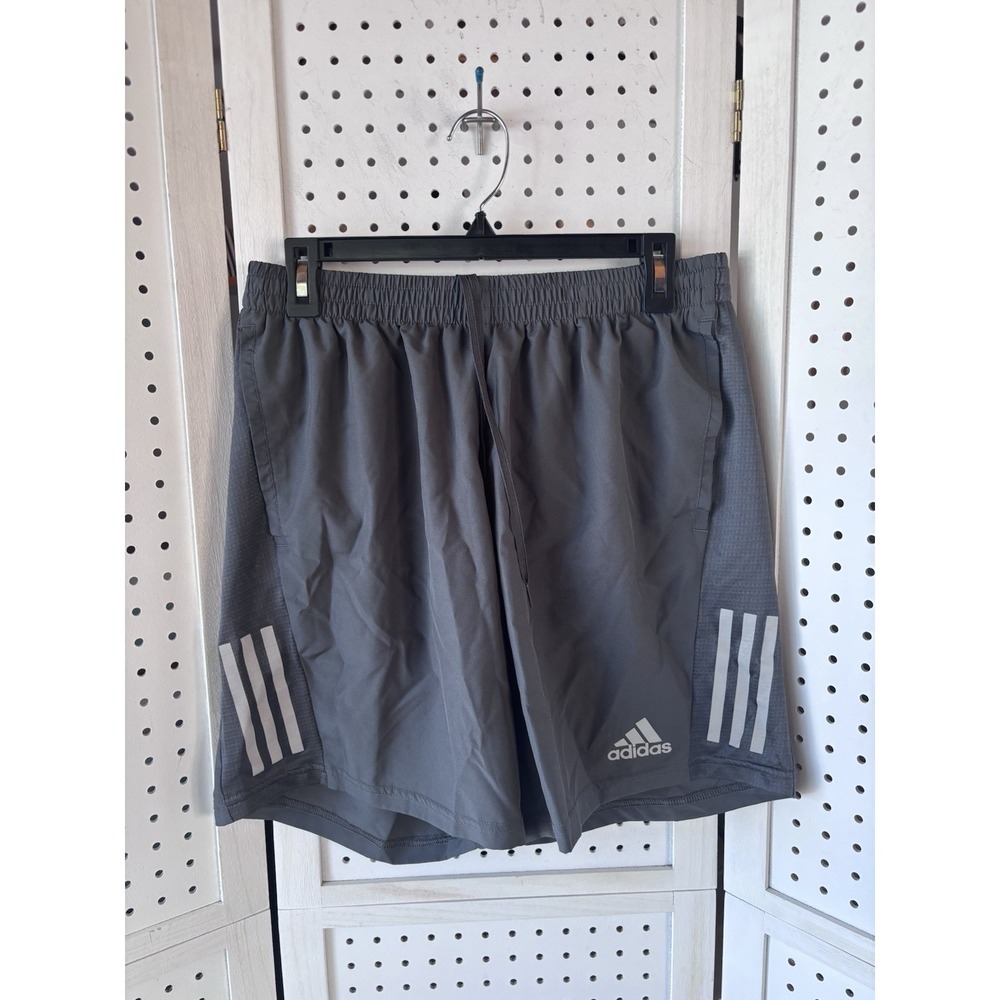 Adidas Women's Lg 7" Aeroready Running Shorts Athletic Gray Pull On Drawstring
